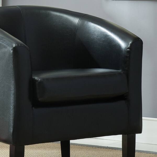 Shop Belleze Modern Club Chair Accent Elegance Faux Leather Black