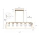 preview thumbnail 3 of 8, Modern Lantern 6-Light Island Farmhouse Chandelier Linear Pendant with Cylinder Glass - 51.2"W x 9.8"D x 25.8" - 75.8"H