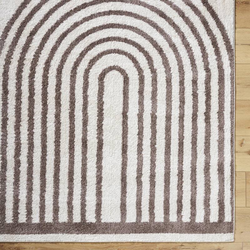 Livabliss Fossay Shag Modern & Contemporary Stripe Washable Area Rug