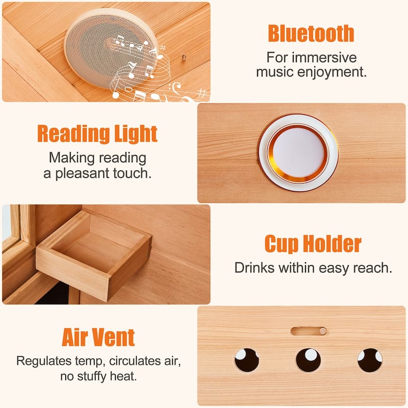 Recharge at Home: 1-Person Infrared Sauna with Bluetooth