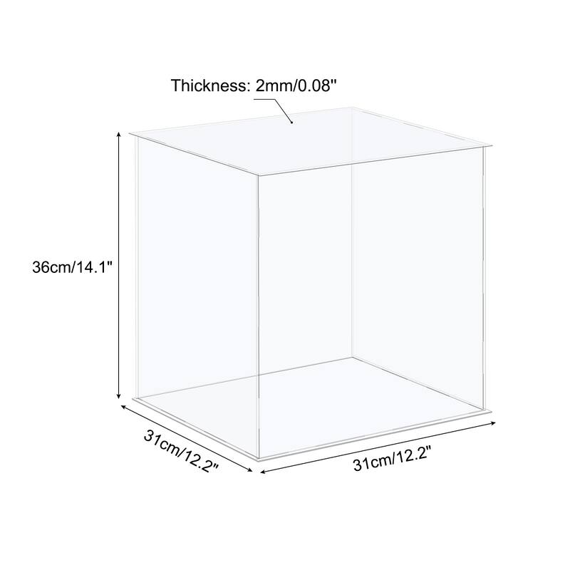 Acrylic Display Case Plastic Box Storage Box Clear Assemble Showcase