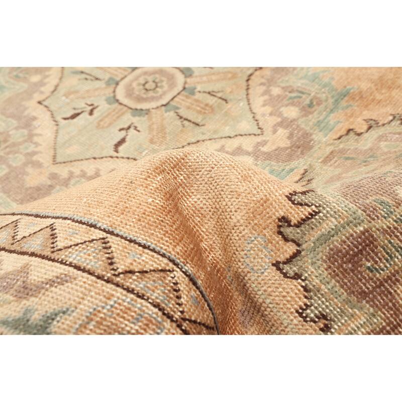 ECARPETGALLERY Hand-knotted Antalya Vintage Tan Wool Rug - 3'9 x 9'6