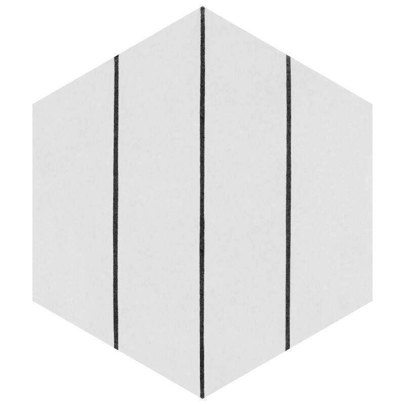 Merola Tile Porto Savona Hex Black 8-5/8" x 9-7/8" Porcelain Floor and Wall Tile