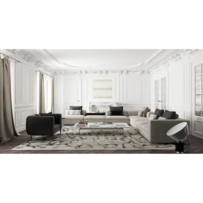EXQUISITE RUGS Goudy Hand-loomed Wool/Bamboo Silk Brown/Cappucino/Cream Area Rug.