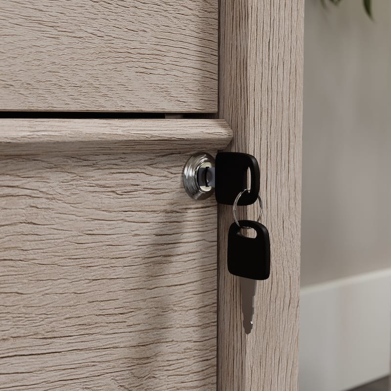 Wood Lateral File with Sophisticated Design, Brown