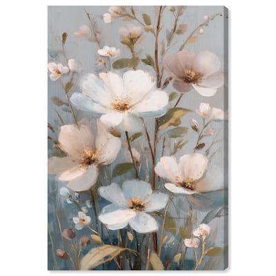 Vintage White Meadow Canvas by Art Remedy, Gallery Wrapped