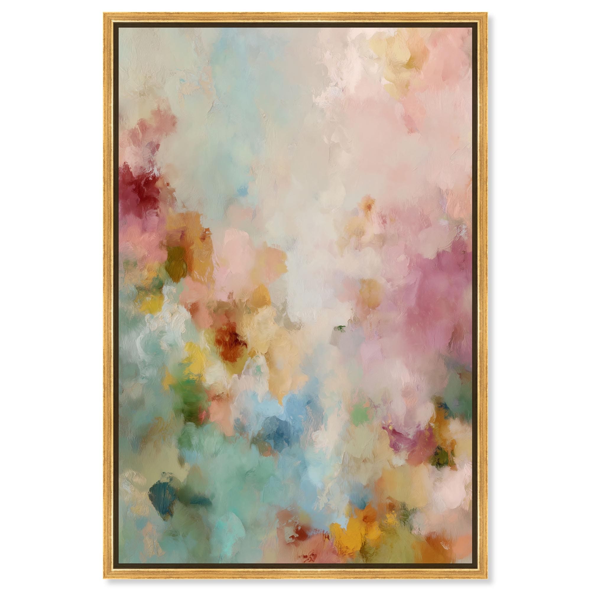 Soft Shades I Colorful Wall Decor Framed Canvas Print by Art Remedy