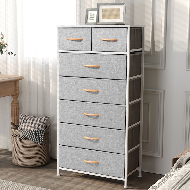 Pellebant 7-Drawer Storage Tower Organizer Chest Dresser - Light Gray - 7-drawer