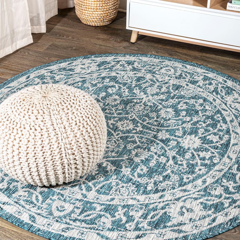 JONATHAN Y Palazzo Vine and Border Textured Weave Indoor/Outdoor Area Rug