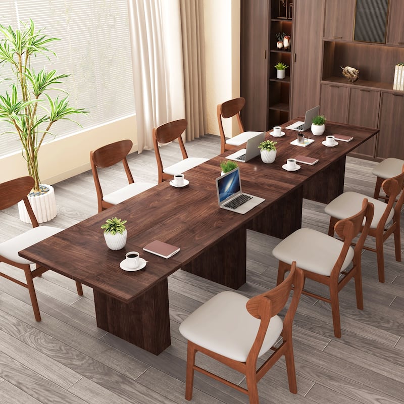 78-inch Wooden Rectangular Dining Table - Walnut