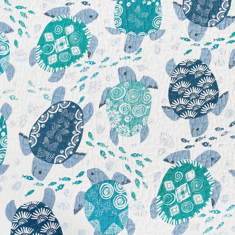 Turtle Bay Reversible Blue Coastal Napkin Set of 6 - Set of 6