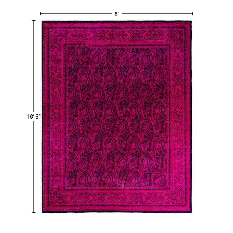Overdyed, One-of-a-Kind Handmade Area Rug - Pink - 8' 0" x 10' 3"
