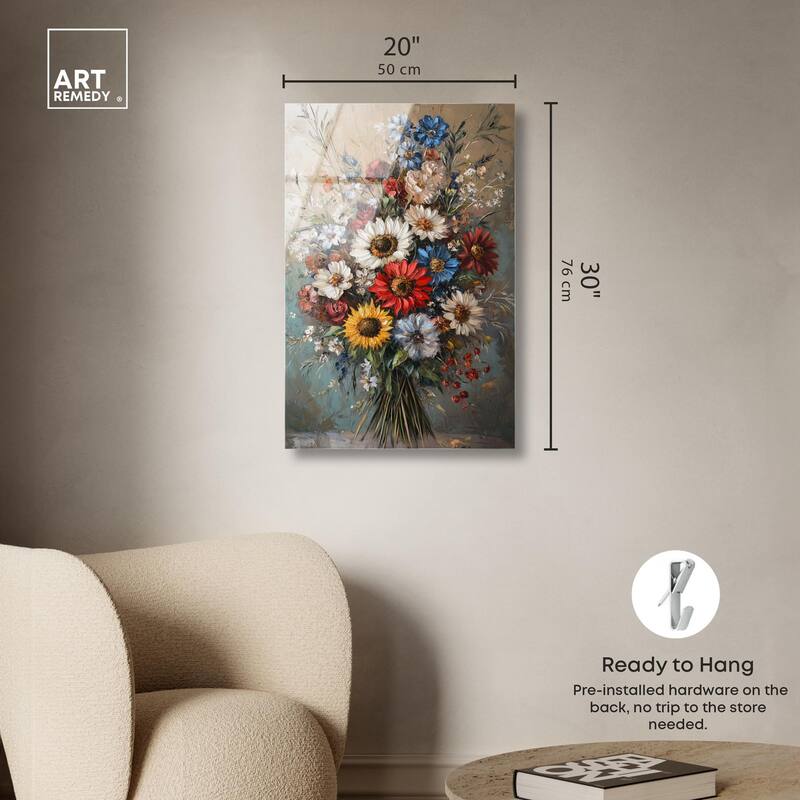 Symphony of Flowers I Acrylic by Art Remedy, Ready to Hang