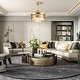 preview thumbnail 1 of 1, 42" Crystal Invisible Ceiling Fan Light Gold Chandelier LED Remote - 42" x 7.8"