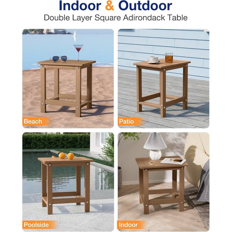 WINSOON HIPS All Weather Outside Table Adirondack Side Table