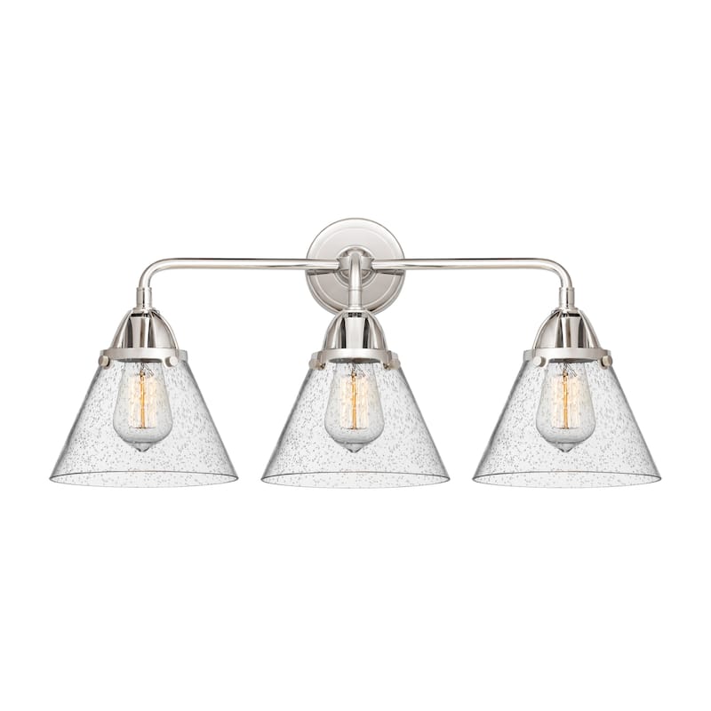 Innovations Lighting 288-3W-10-26 Cone Vanity Cone 3 Light 26" Wide - Polished Chrome / Seedy