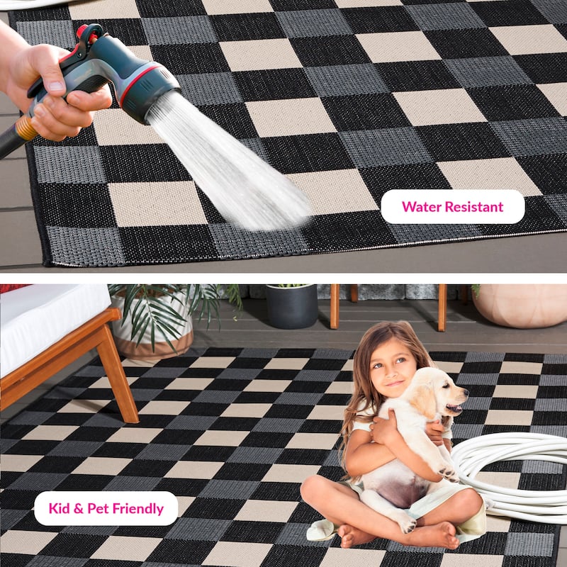 SAFAVIEH Courtyard Meryem Indoor/Outdoor Washable Backyard Patio Rug