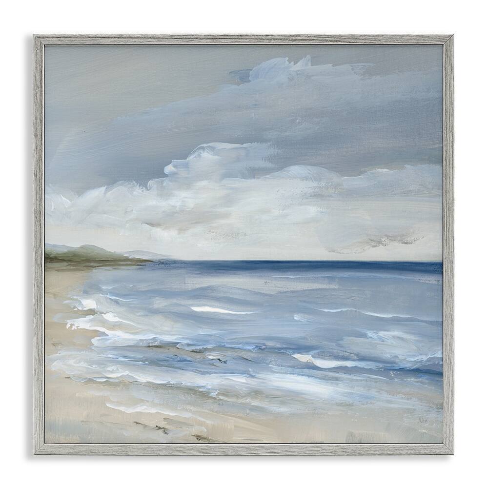 Stupell Stormy Beach Landscape Framed Giclee Art Design By Nan