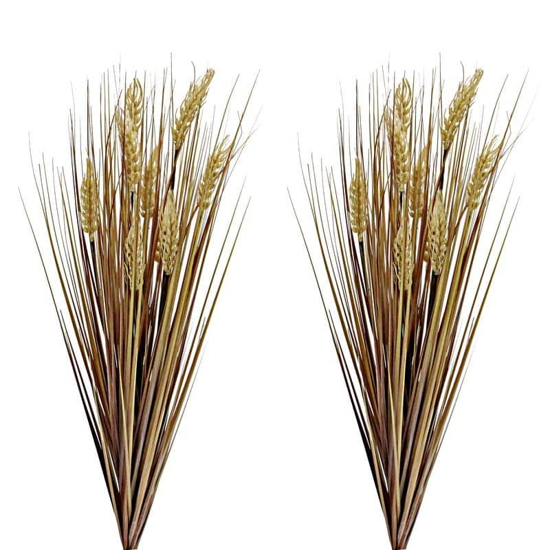 Realistic Faux 28 Inch Wheat Grass For Fall decor, Set of 2 - ABN3B001-GLD-2