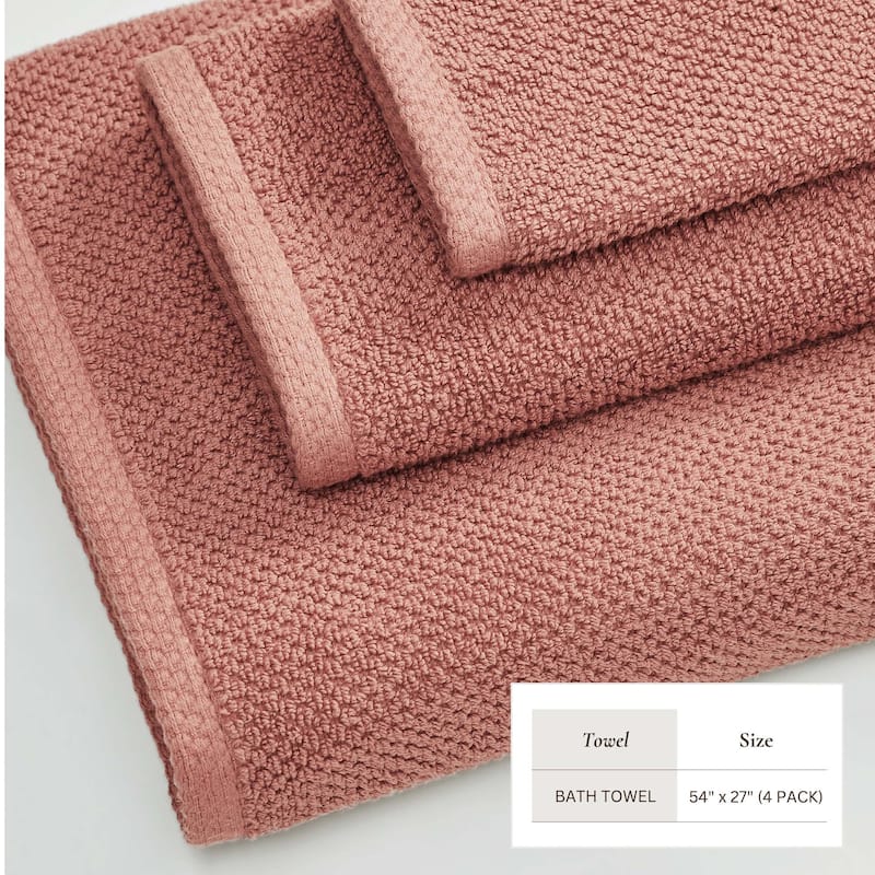 100% Cotton Acacia Collection Ultra Absorbant Popcorn Bath Towels