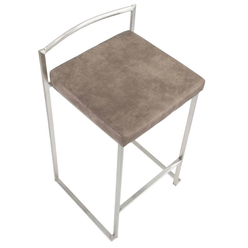 Silver Orchid Forrest Stainless Steel Stackable Fully Welded Counter Stool (Set of 3)