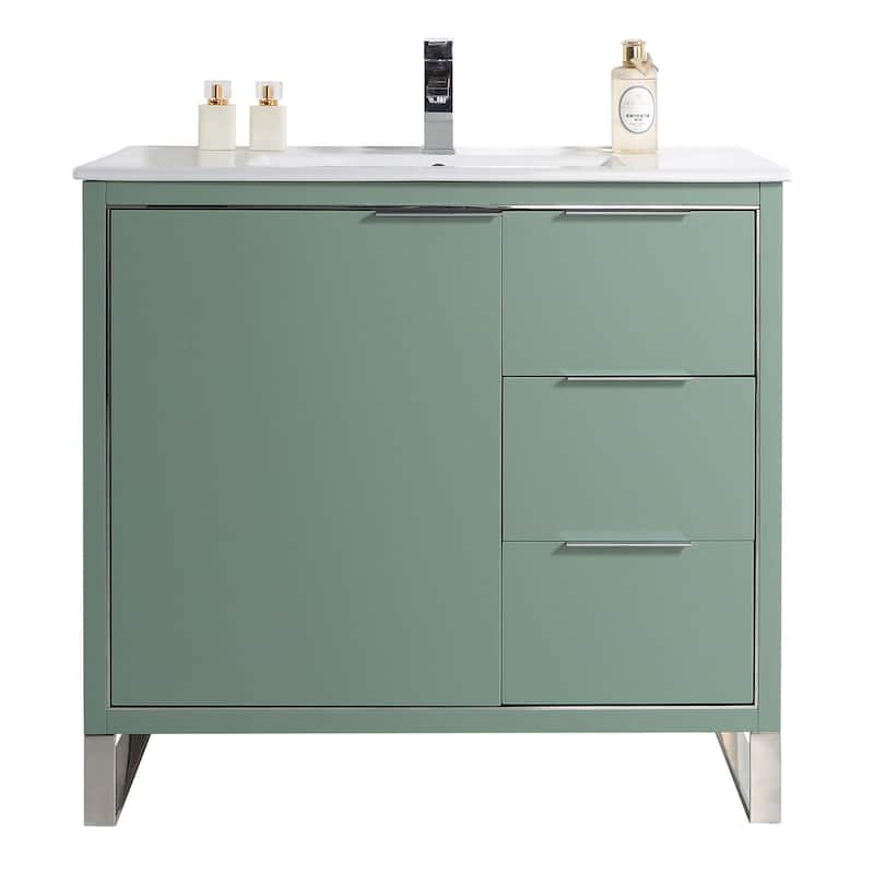 Fine Fixtures Opulence Collection Bathroom Vanity with White Ceramic Sink