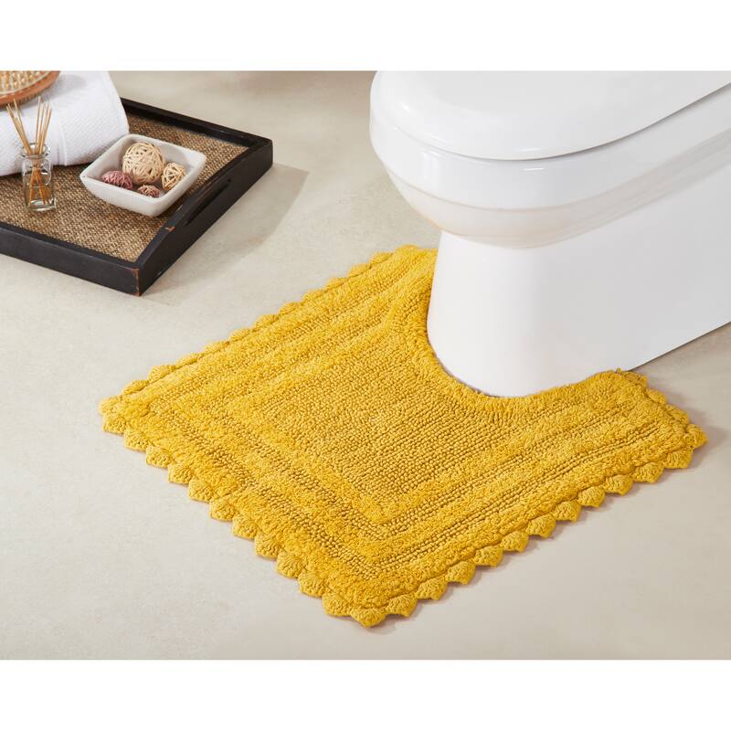 Better Trends Bath Rugs Set 100% Cotton Soft & Water Absorbent Tufted Bathroom Rug for Shower, Sink Bath Mats Lilly Crochet