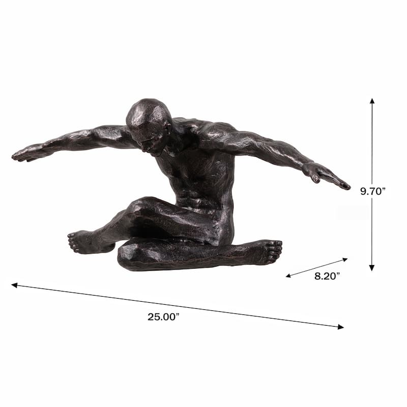 Stretching Human Sculpture - 25" - Bronze