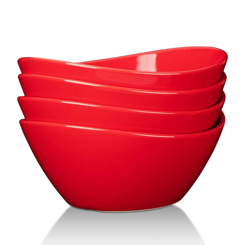 42 Ounce Porcelain Bowls Set of 4 Pack Premium White Ceramic Bowls for Cereal, Soup, Salad, Pasta