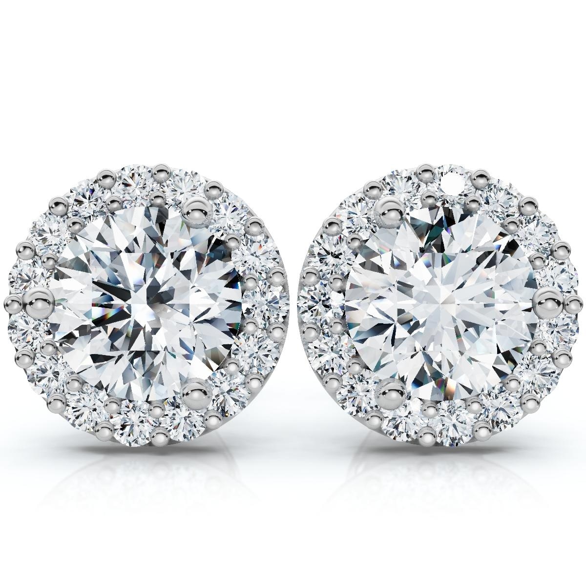 Bliss Diamond 2 1/2Ct Diamond Gold Lab Grown Halo Earrings