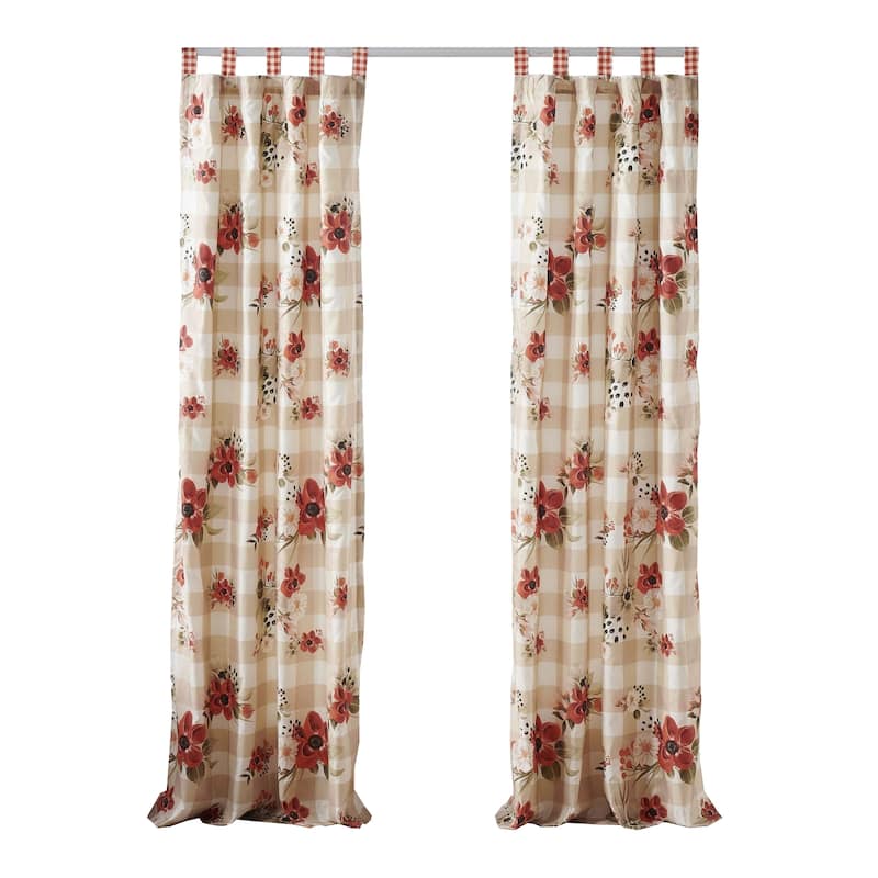 Lire 4 Piece Window Curtain Panel Set, Floral Print, Modern Multicolor