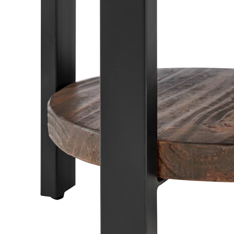 Carbon Loft Lawrence 20" Round Reclaimed Wood End Table
