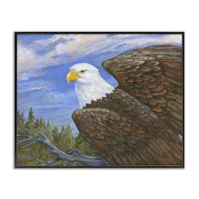 Stupell Eagle Overlook from Tree Top Framed Giclee Art Design By Paul Brent
