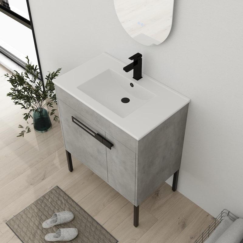 Bathroom Vanity With Sink In 24/30/36 Inch, Floating Bathroom Vanity or Freestanding Vanity With Soft Close Door