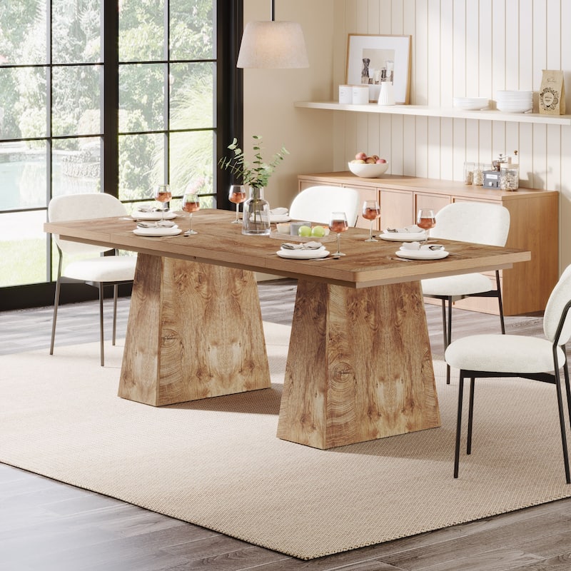 63-inch Rustic Wooden Dining Table for 4 - RusticBrown