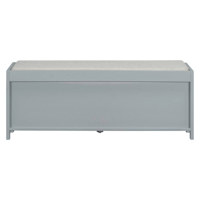 43" Distressed Shutter Storage Bench with Retro Charm for Living Room