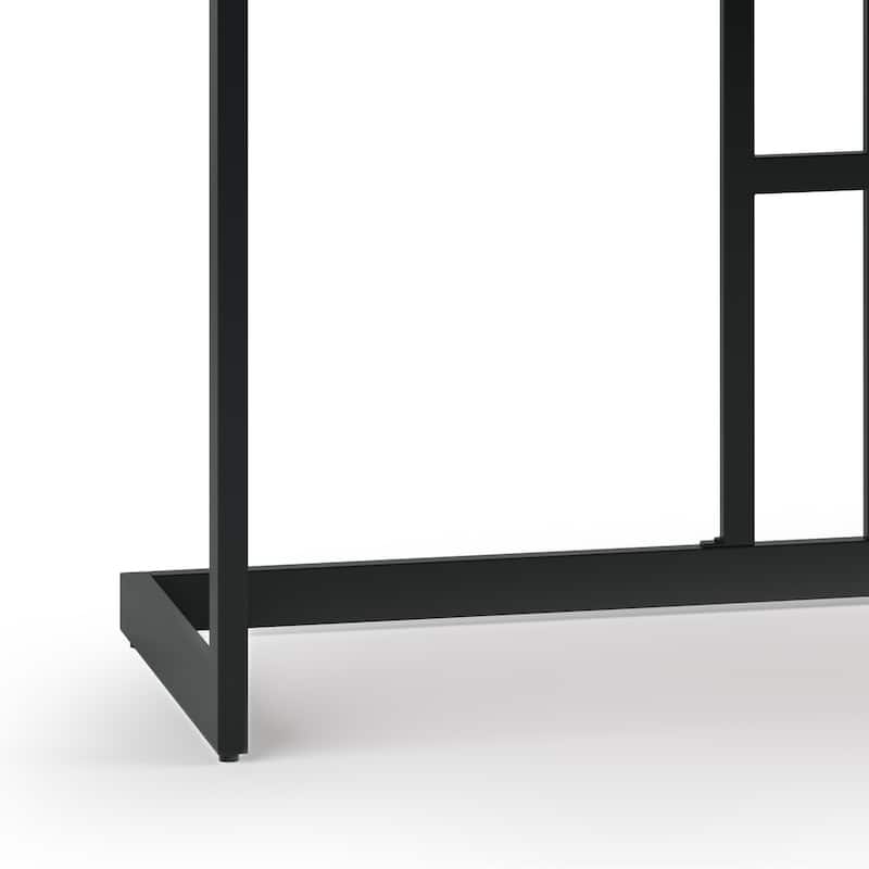 WYNDENHALL Cecilia SOLID ACACIA WOOD Modern Industrial 48 inch Wide Small Desk in Distressed Charcoal Brown
