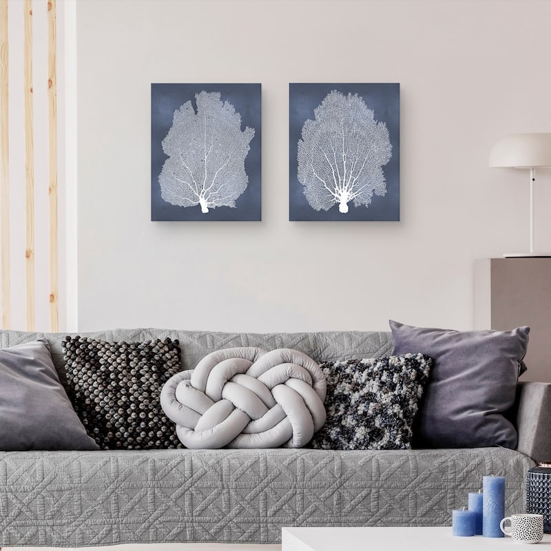 Sea Fan on Blue I-II by Melonie Miller Canvas Art Prints