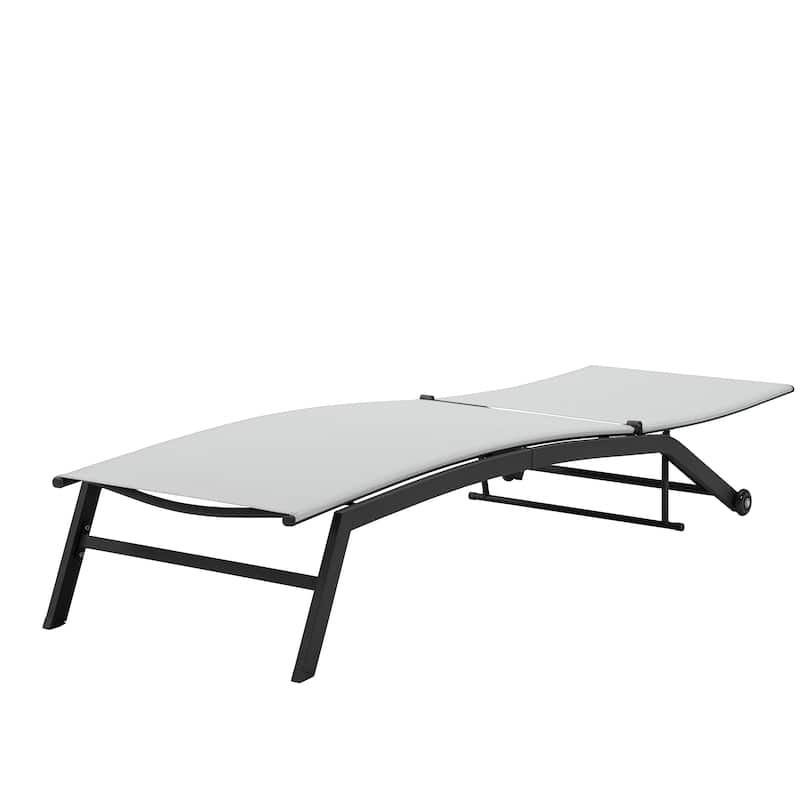 Corvus Antonio Outdoor Contemporary Sling-Fabric Adjustable Chaise Lounge