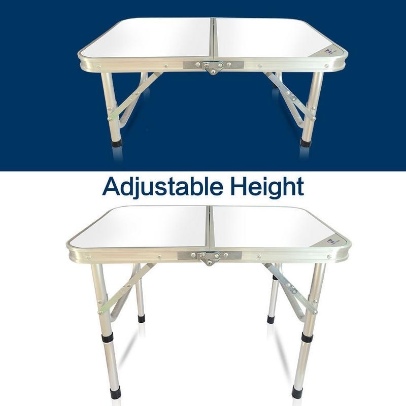 35.43 x 23.62 x 27.56 lapday Aluminum Folding Table Portable and Adjustable Rectangle Table for Party Backyard Beach BBQ Indoor and Outdoor Multipurpose Picnic Camping Table