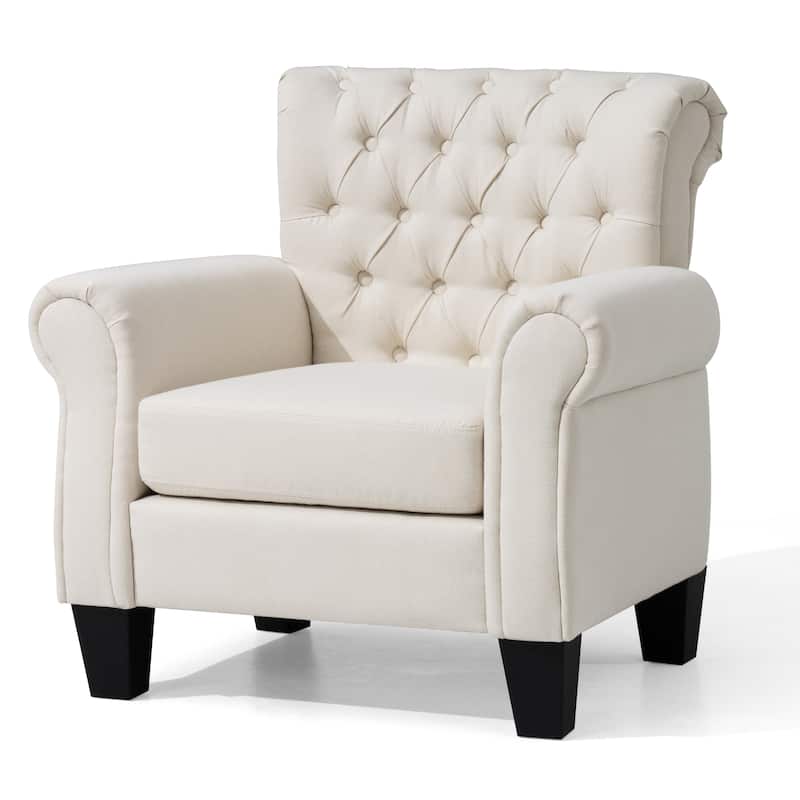 Accent Club Chair Comfortable Single Sofa Chair Indoor Seating with Arms & Padded Seat