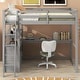 preview thumbnail 3 of 30, Loft Bed with Desk and Shelves, Two Built-in Drawers
