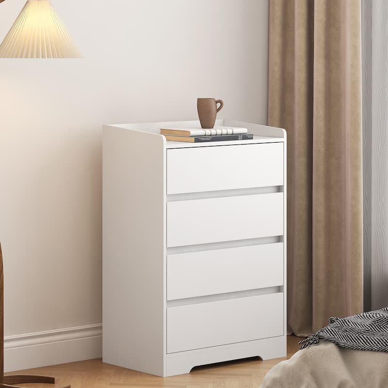 Roomfitters 4-Drawer Chest of Drawers Without Handle, Modern Minimalist Storage Cabinet, Bedroom Organizing Unit