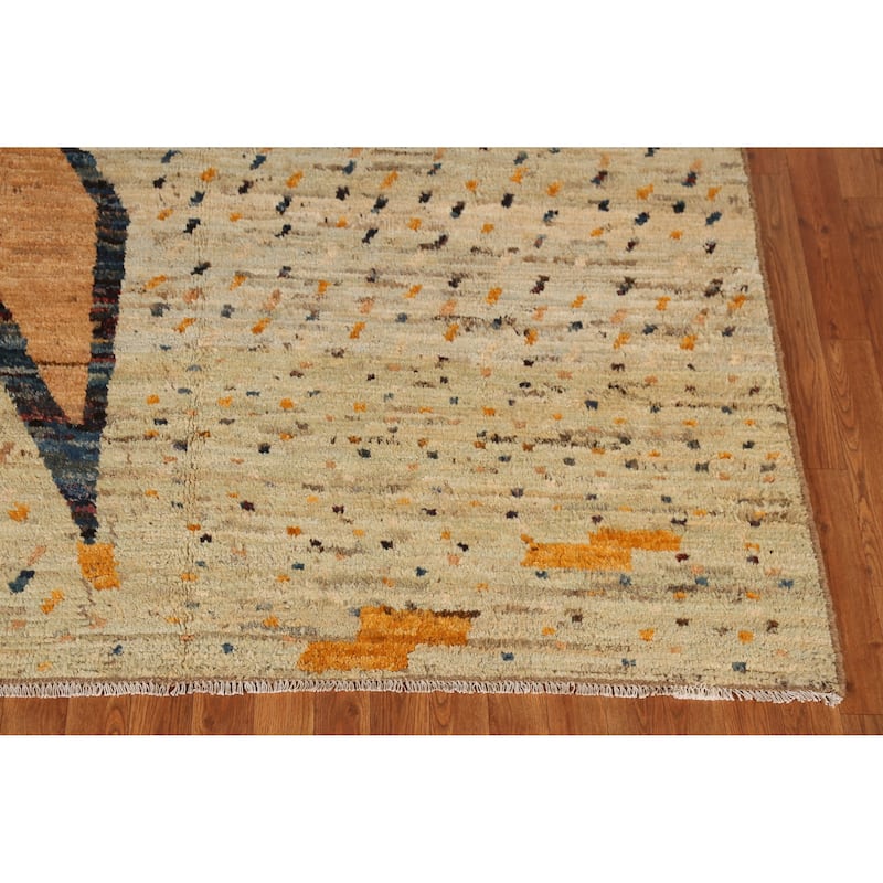 Multi-Color Moroccan Oriental Area Rug Hand-Knotted Wool Carpet - 6'2" x 9'8"