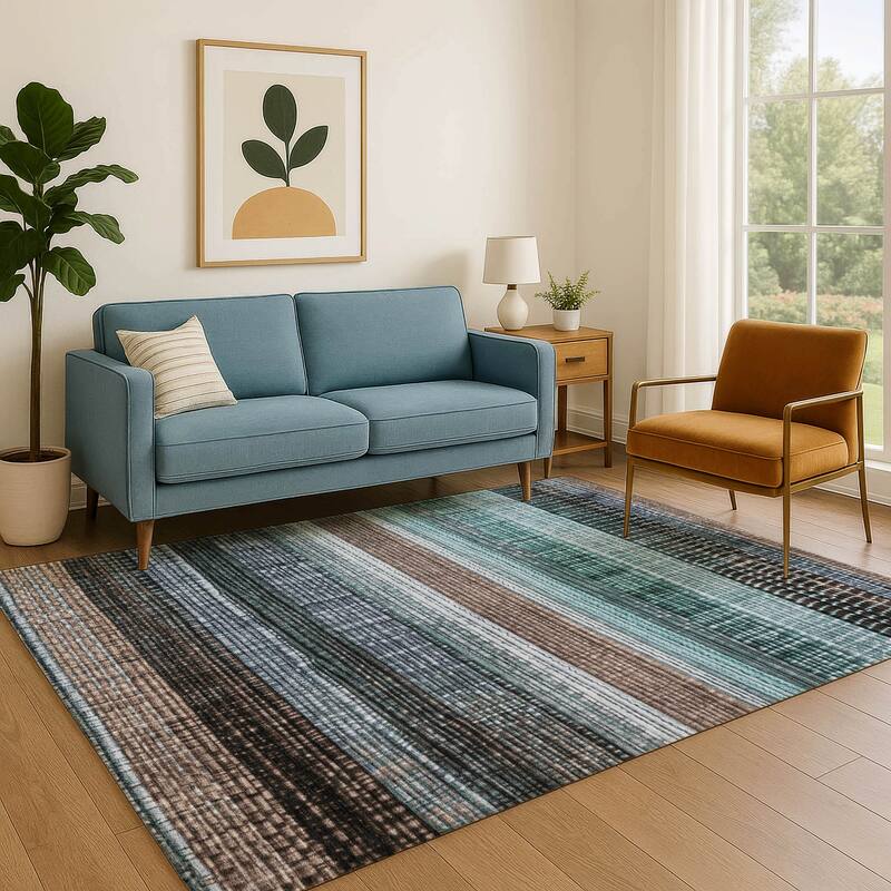 Premium Washable Super Soft Ombre Stripe Mayfield Rug