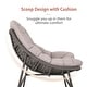 preview thumbnail 15 of 18, MAISON ARTS 2-Piece Outdoor Papasan Chairs, Oversized Rattan Lounge Scoop Chairs with Thick Padded Cushions and Steel Frame