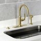 preview thumbnail 5 of 45, Kingston Brass Whitaker Single-Handle Deck Mount Kitchen Faucet with Brass Sprayer