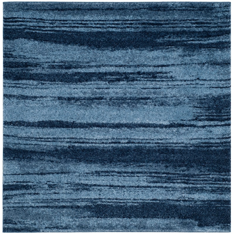SAFAVIEH Retro Christiana Modern Abstract Distressed Rug - 8' Square - Light Blue/Blue