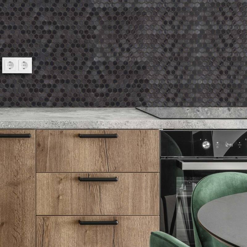 The Tile Life Eterna Hex 1x1 Glass Mosaic Floor & Backsplash Wall Tile