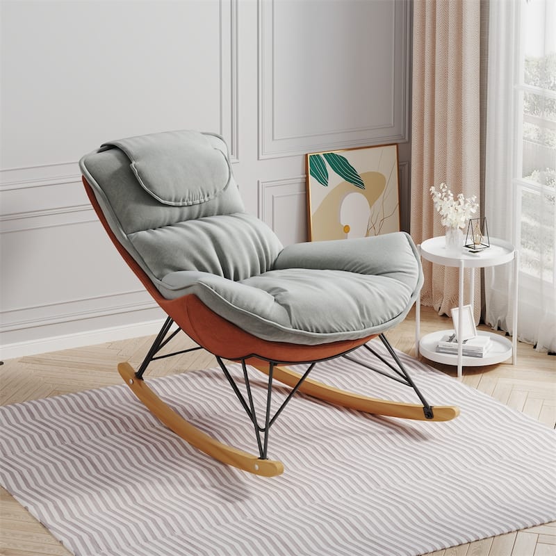 Leisure Single Rocking Chair, Detachable and Washable Seat Cushion
